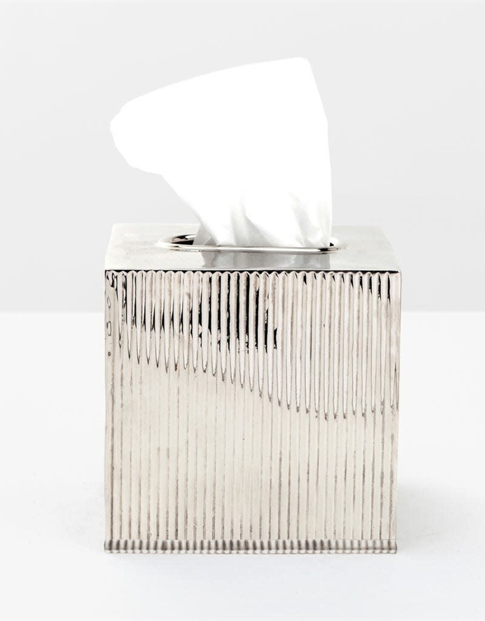 Redon Ribbed Tissue Box, Nickel