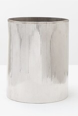 Redon Ribbed Wastebasket, Nickel