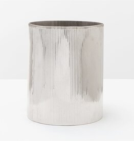 Redon Ribbed Wastebasket, Nickel