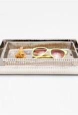Redon Ribbed Tray, Nickel Set of 2