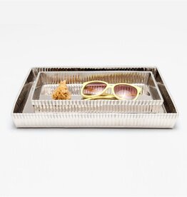 Redon Ribbed Tray, Nickel Set of 2