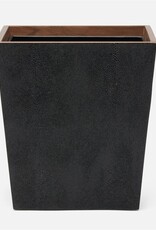 Shagreen Wastebasket, Black