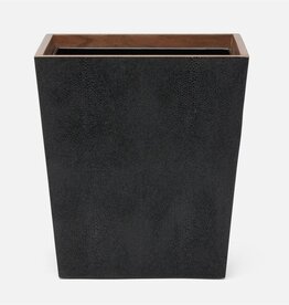 Shagreen Wastebasket, Black