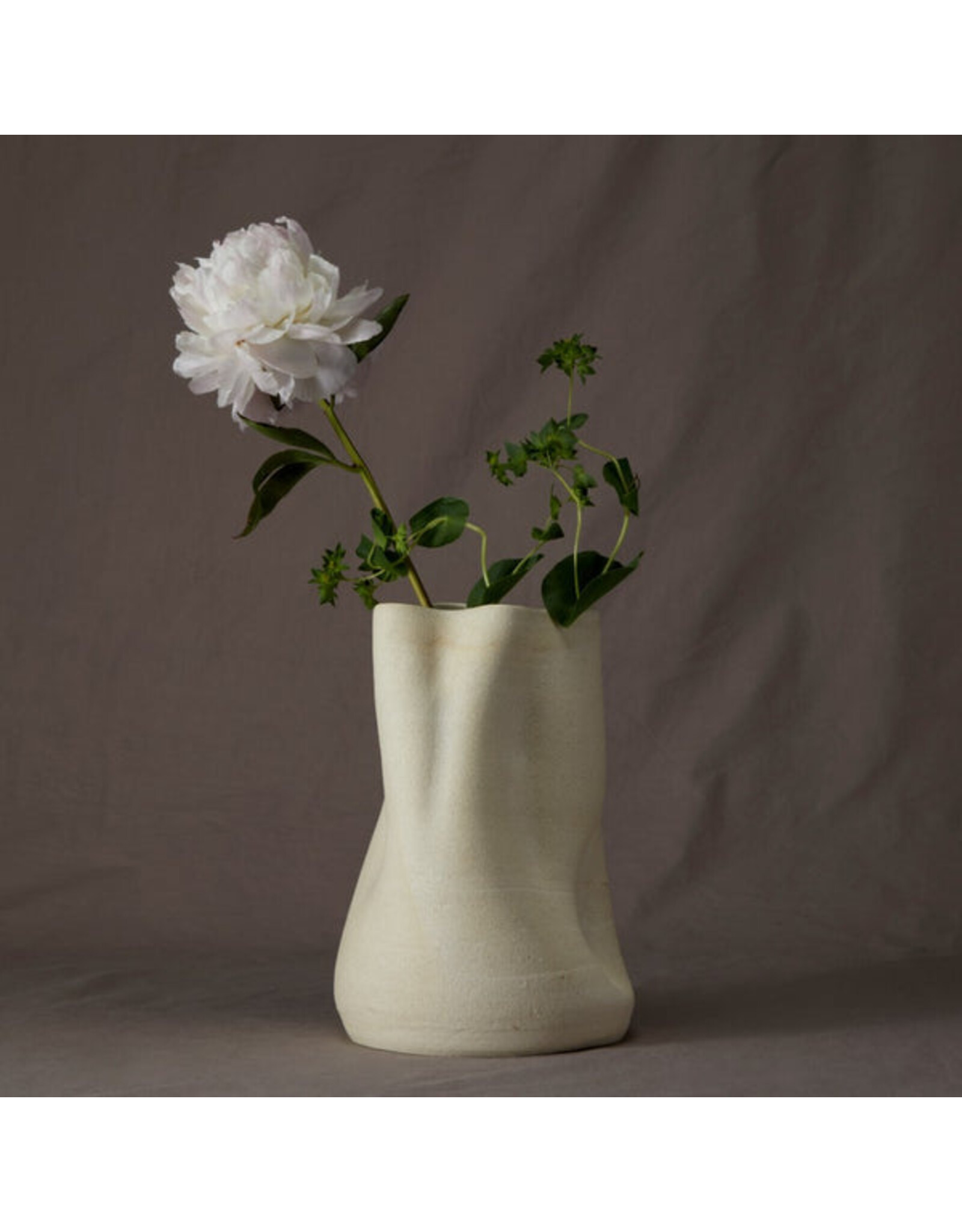 Everly Vase Raw Blanc L