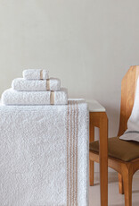 Bourdon Washcloth, White/Oxford 12x12 (L)