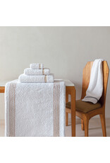 Bourdon Washcloth, White/Oxford 12x12 (L)