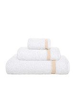 Bourdon Washcloth, White/Gold 12x12