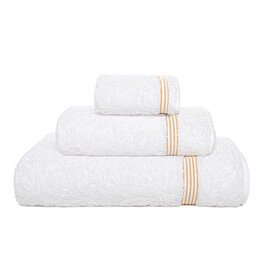 Bourdon Washcloth, White/Gold 12x12 (L)