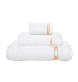 Bourdon Washcloth, White/Gold 12x12 (L)