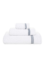 Bourdon Washcloth, White/Oxford 12x12 (L)