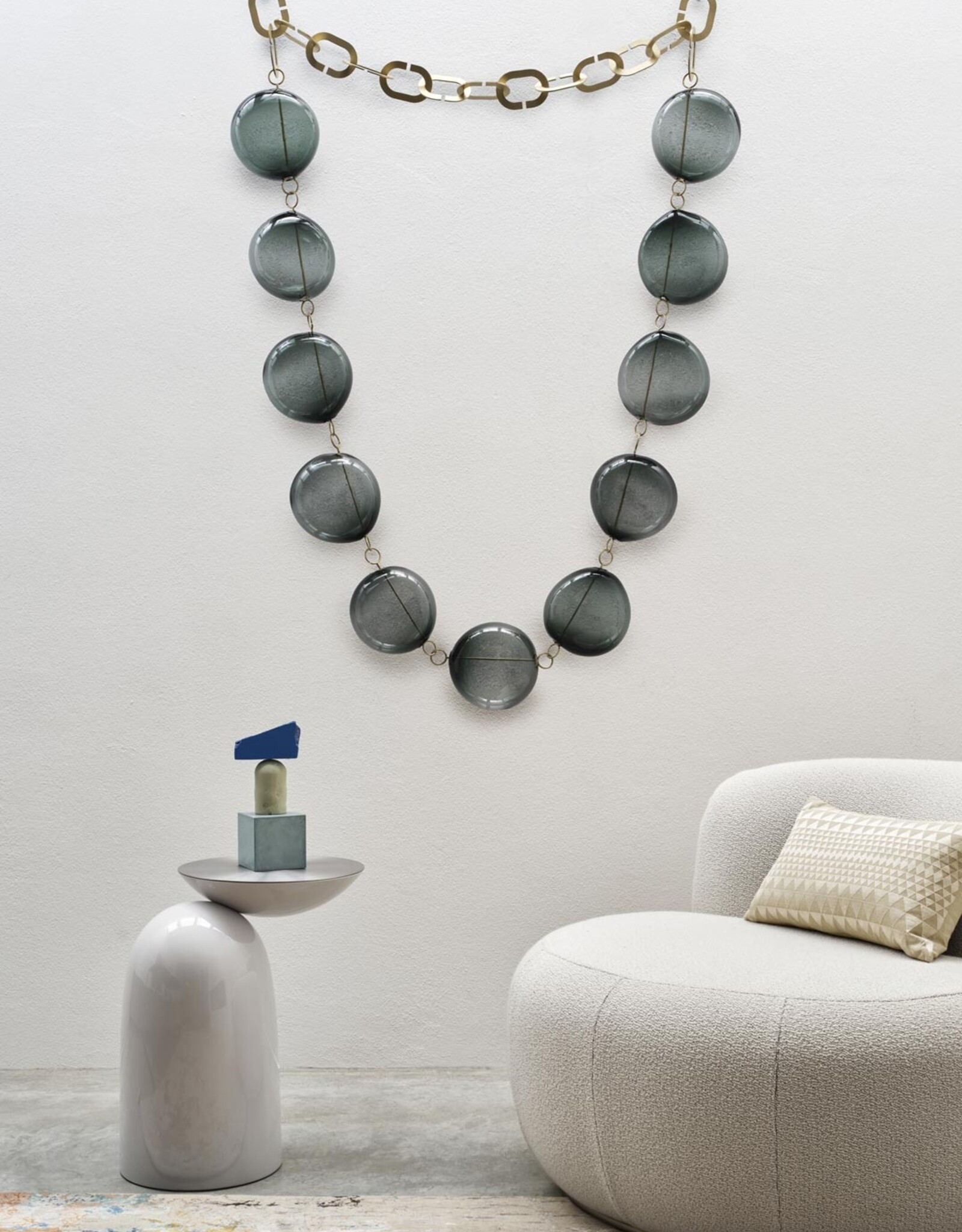 5 Bead, Alabaster + Oxidized 51"