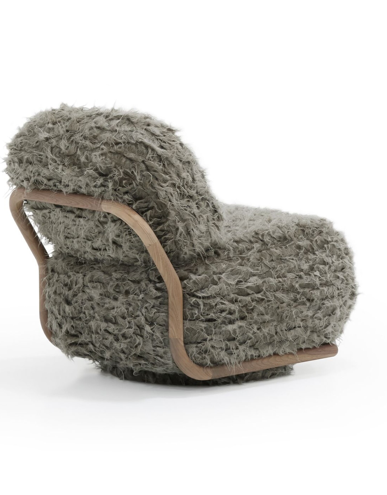 Leo Swivel Club Chair Walnut