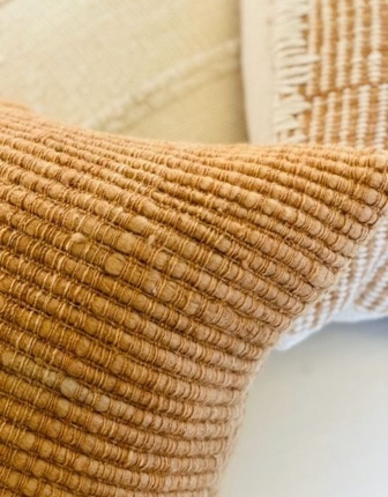 Gold Ribbed Textured Pillow, Chile 26x26
