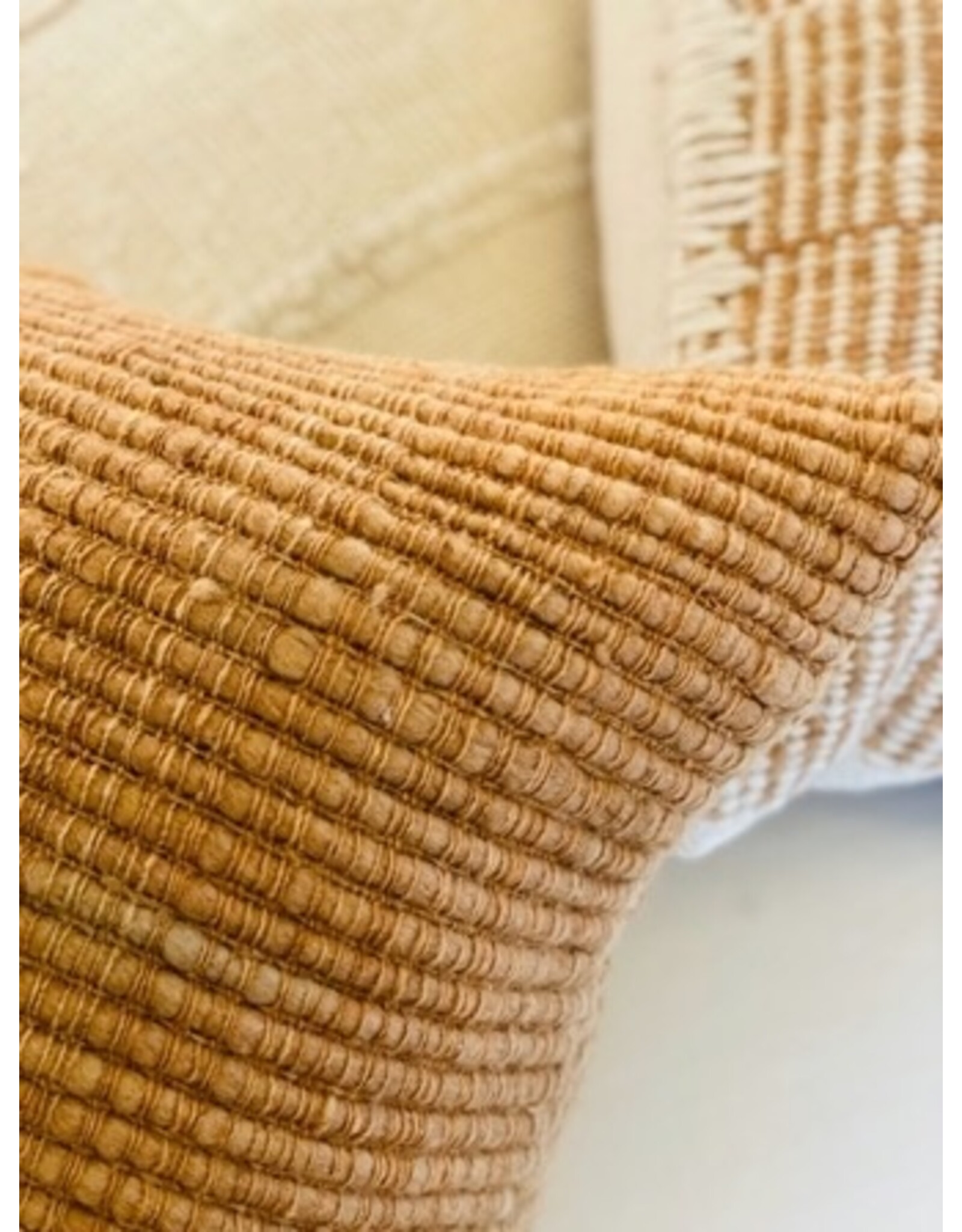 Gold Ribbed Textured Pillow, Chile 26x26