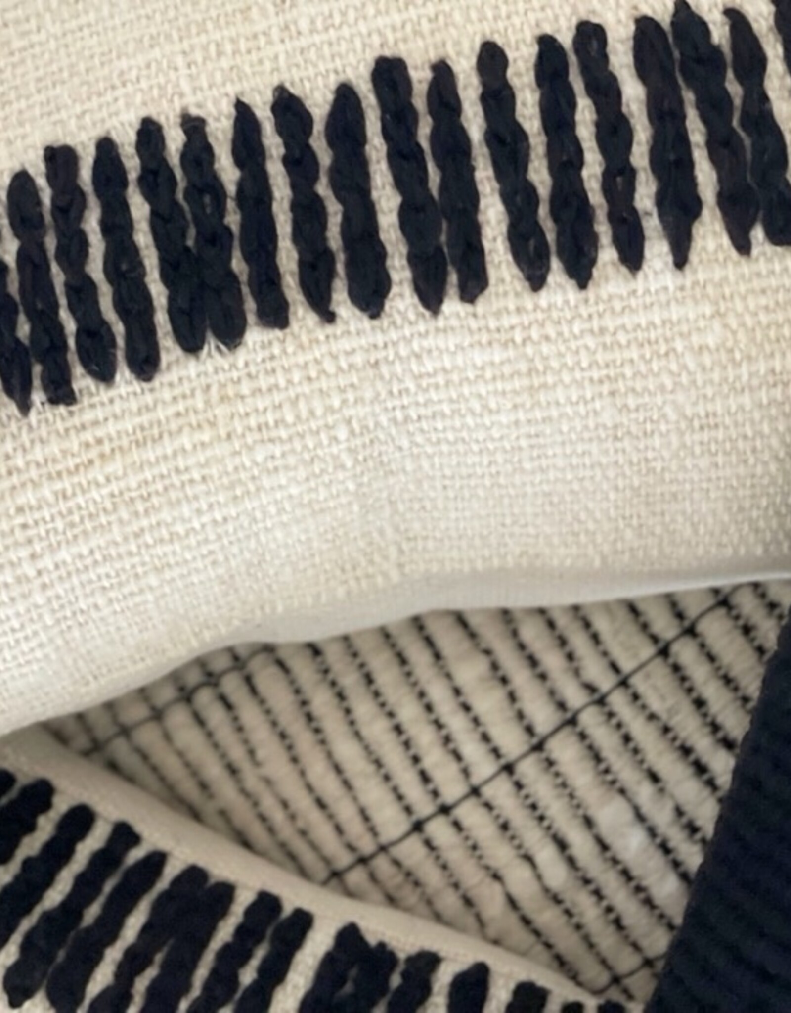 Black & White Chain Stitch, Chile 24x15