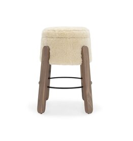 Lou Swivel Barstool, Sealed Walnut