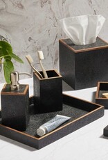 Shagreen Tray, Black Set of 2
