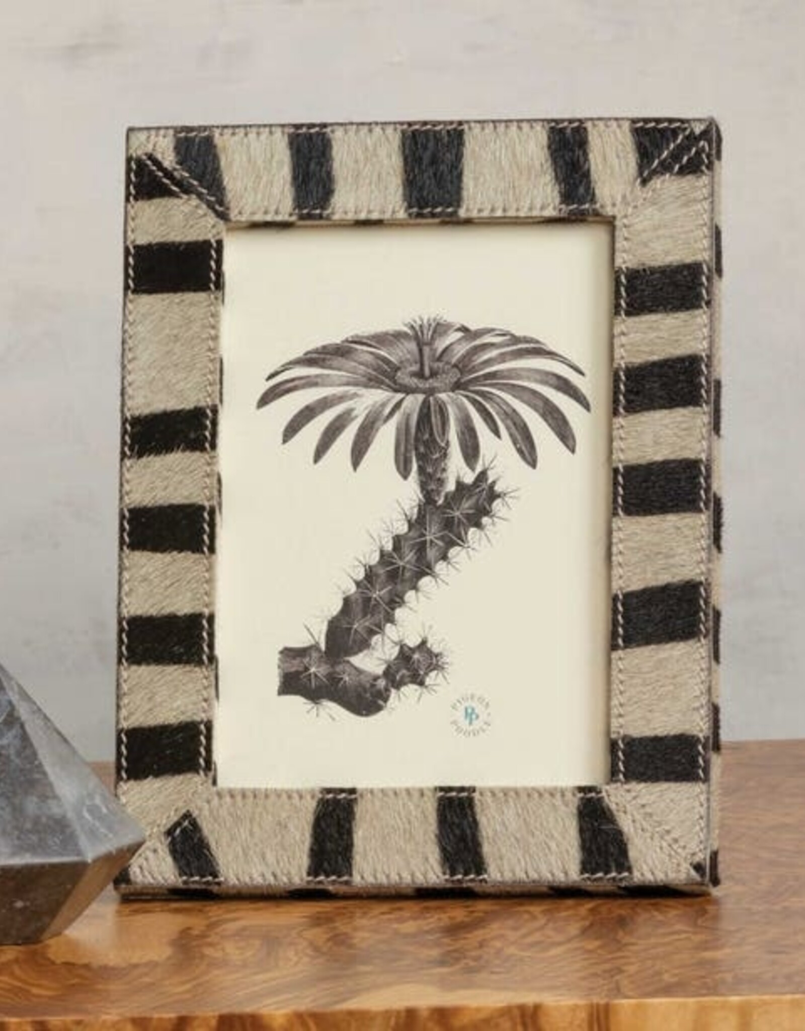 Zebra Hair on Hide Frame, 4 x 6