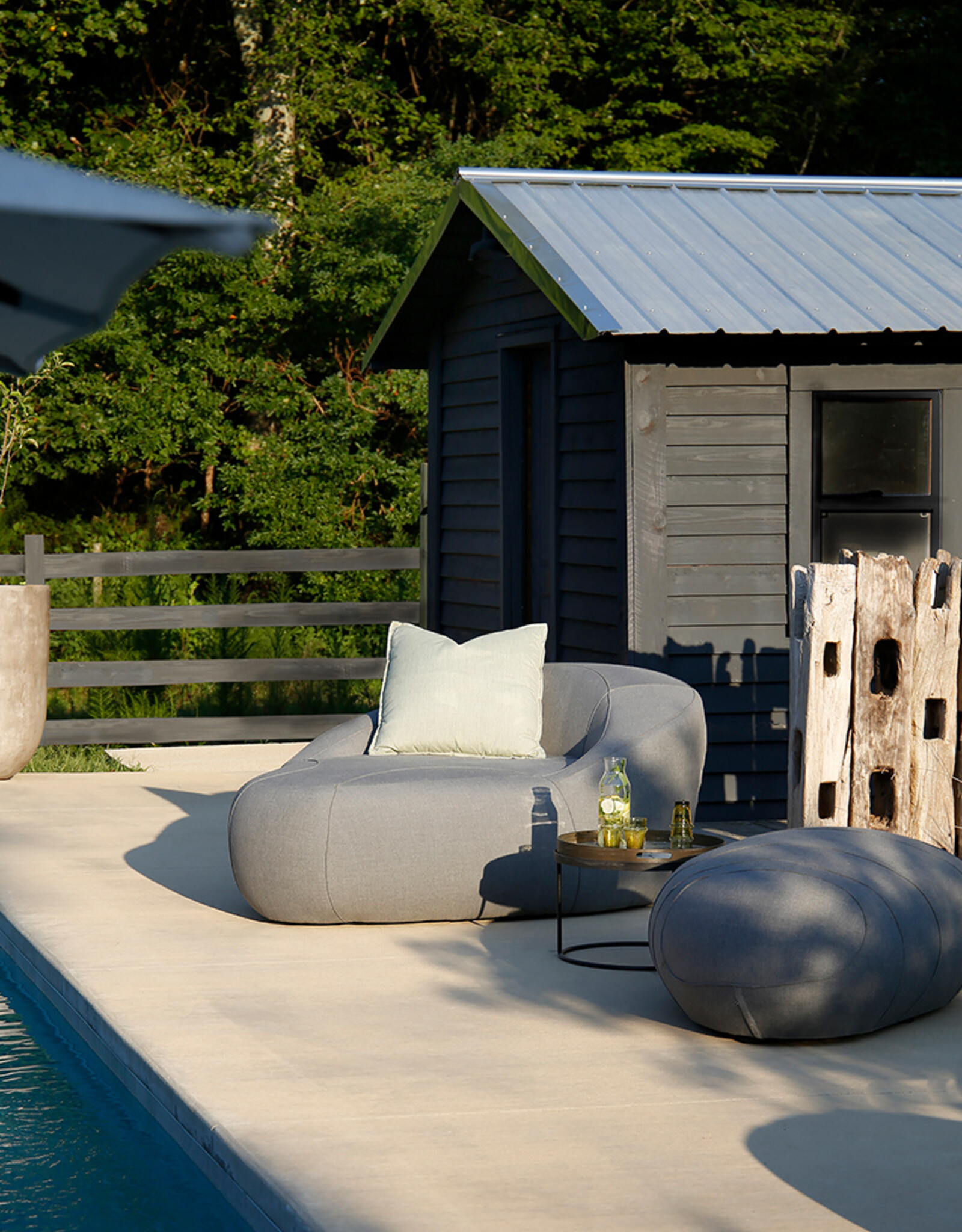 Lola Small Outdoor Pouf