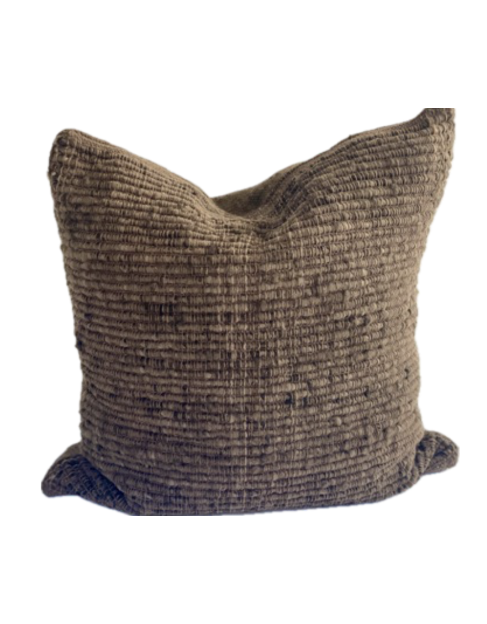 Brown Ribbed Textured Pillow, Chile 26 x 26