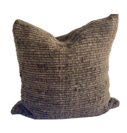 Brown Ribbed Textured Pillow, Chile 26 x 26