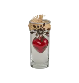 Adelita Sacred Heart Votive Candle, Red