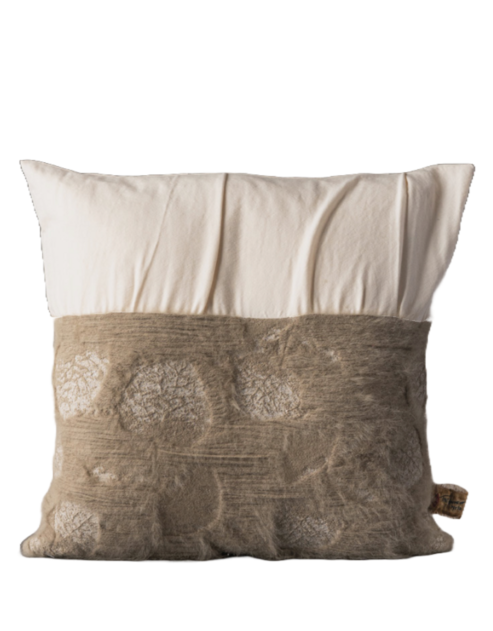House of Lyria Nimmia Pillow, White & Moss, 24 x 24