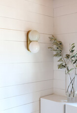 Twin 2.0 Sconce, White & Brass
