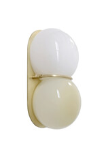 Twin 2.0 Sconce, White & Brass