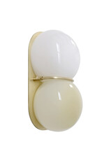 Twin 2.0 Sconce, White & Brass