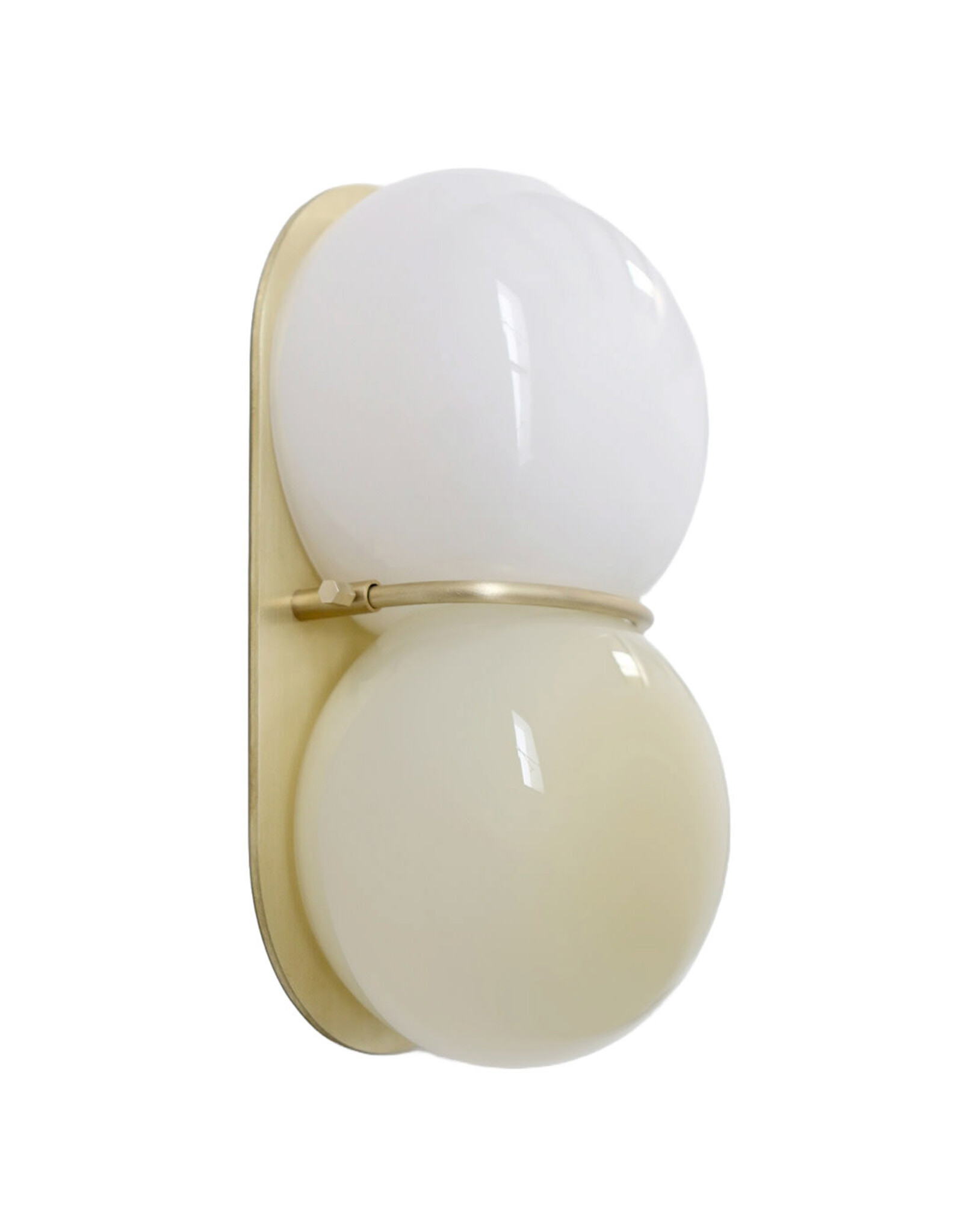 Twin 2.0 Sconce, White & Brass