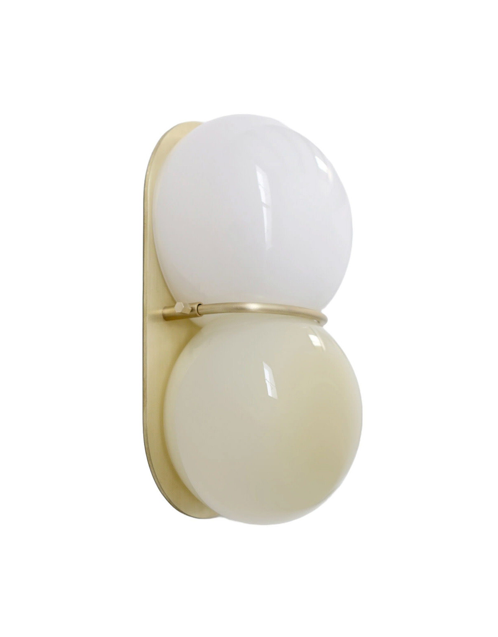 Twin 2.0 Sconce, White & Brass