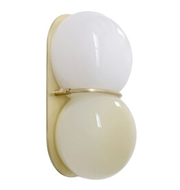 Twin 2.0 Sconce, White & Brass