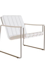 Strappy Low Chair, Pebble/White