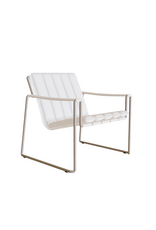 Strappy Low Chair, Pebble/White