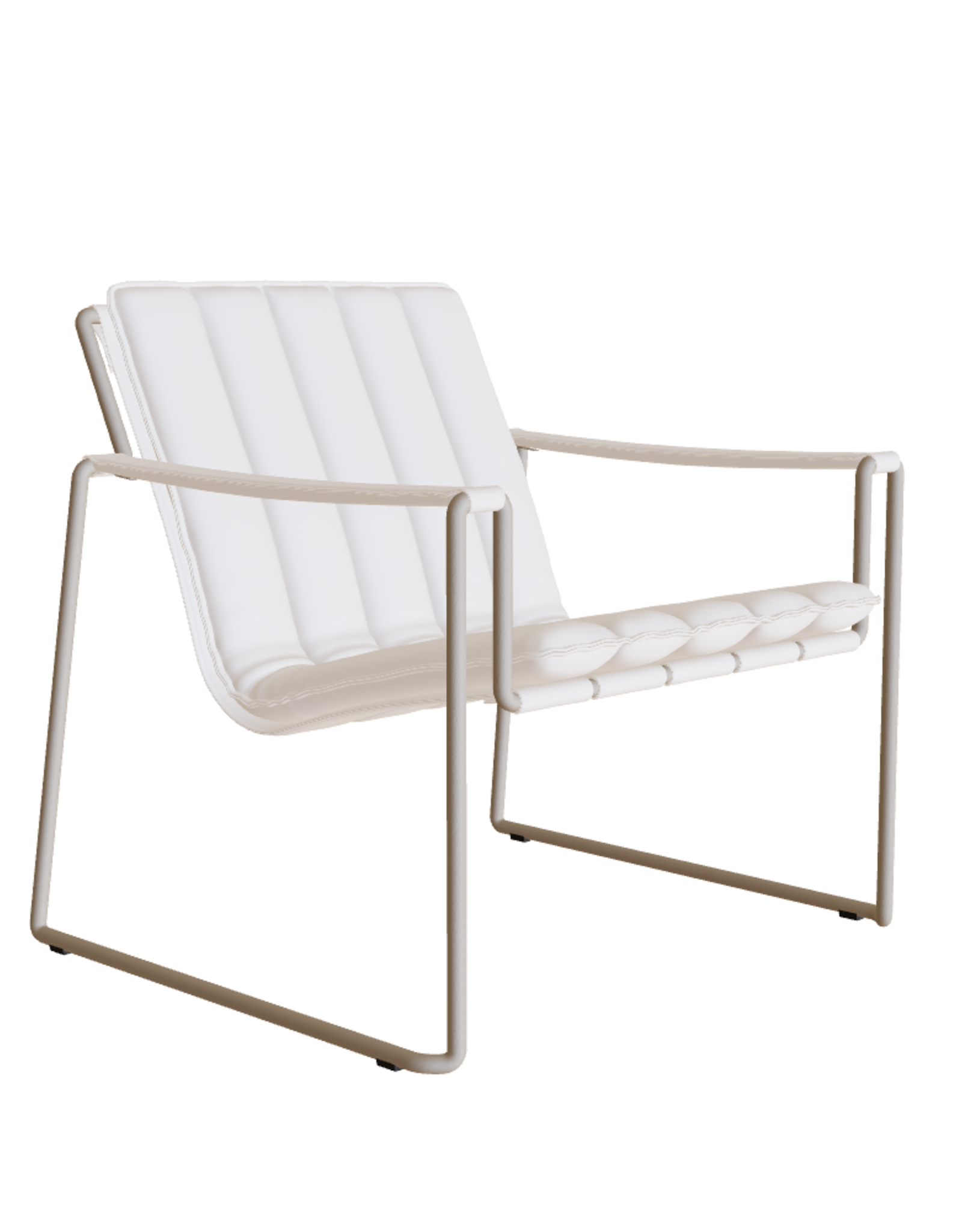 Strappy Low Chair, Pebble/White