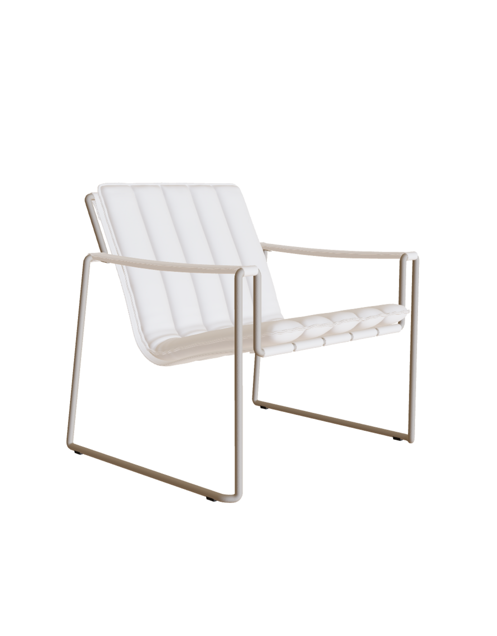 Strappy Low Chair, Pebble/White