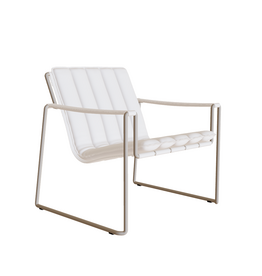 Strappy Low Chair, Pebble/White