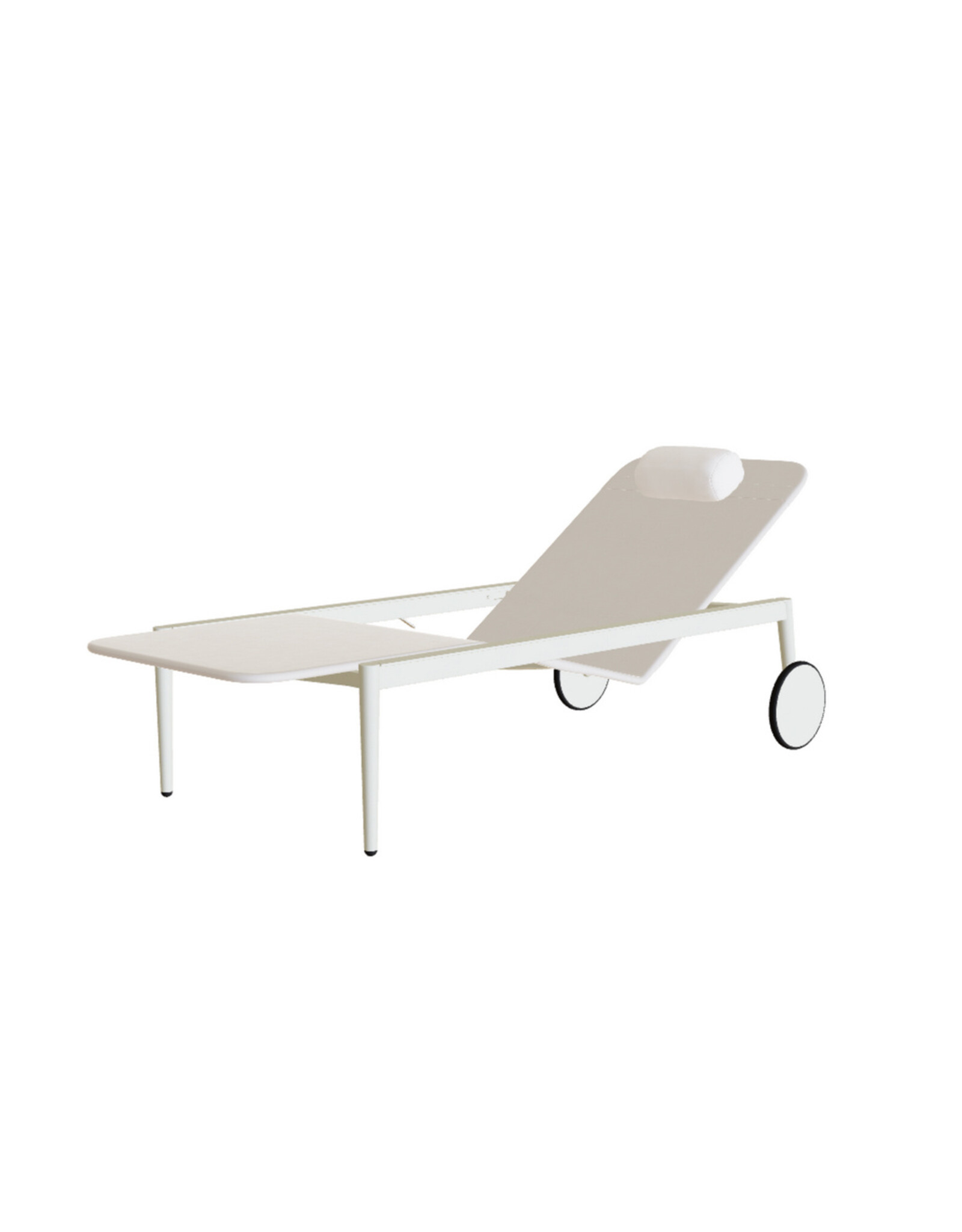 Styletto Lounger, Pebble w White Cushion