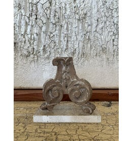 Gilt Scroll on Lucite, Italy 19th c 8x3x8.25