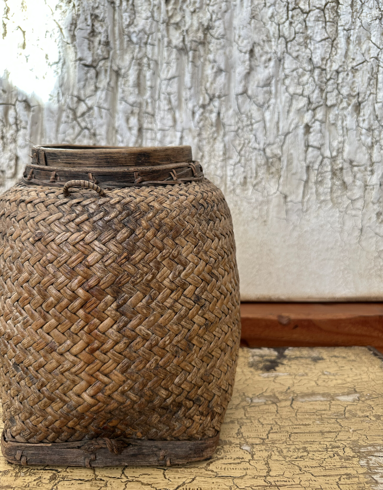 Vintage Hill Tribe Basket, Opium Hills Golden, SE Asia