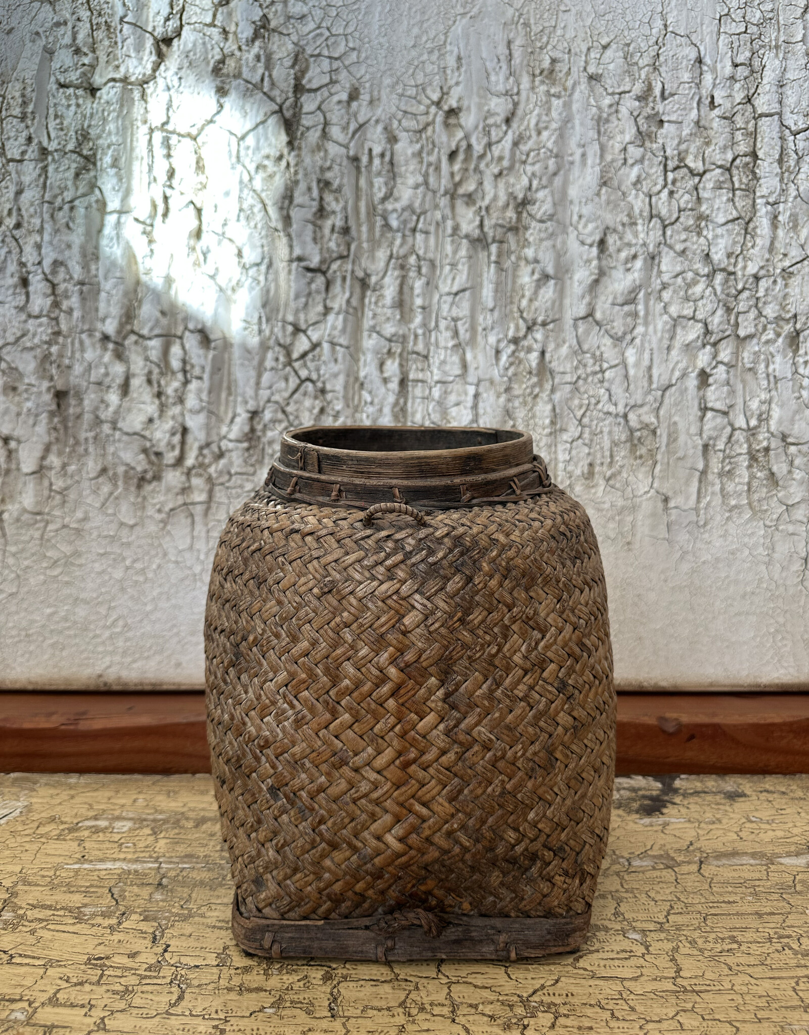 Vintage Hill Tribe Basket, Opium Hills Golden, SE Asia