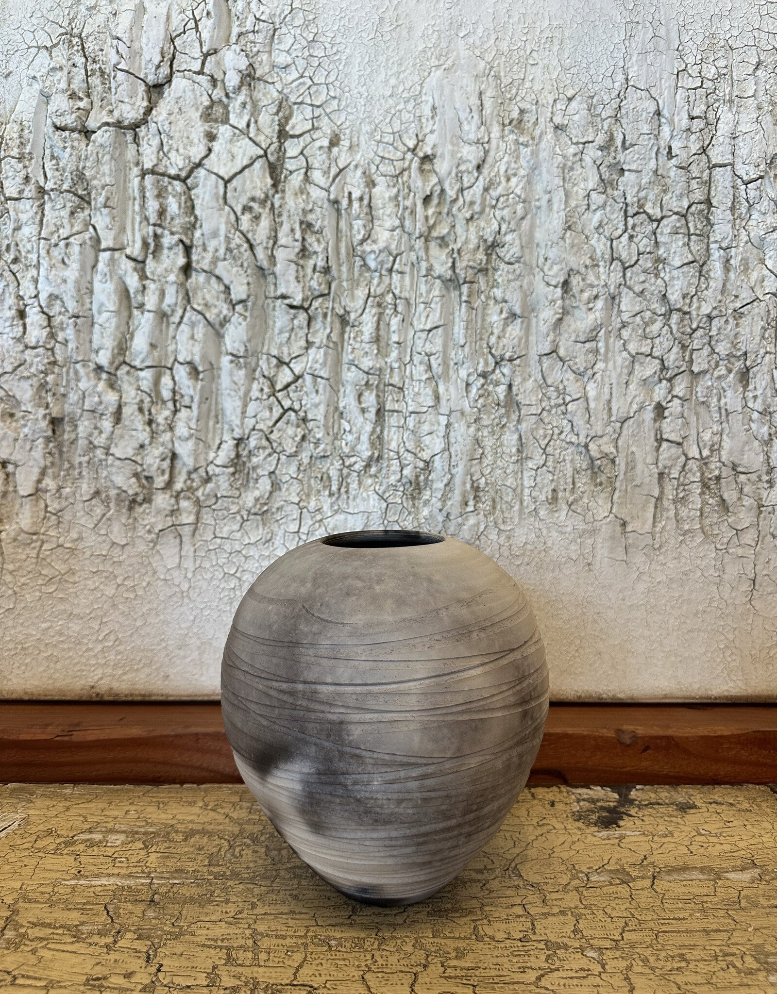 Black & White Raku Vessel 20th c
