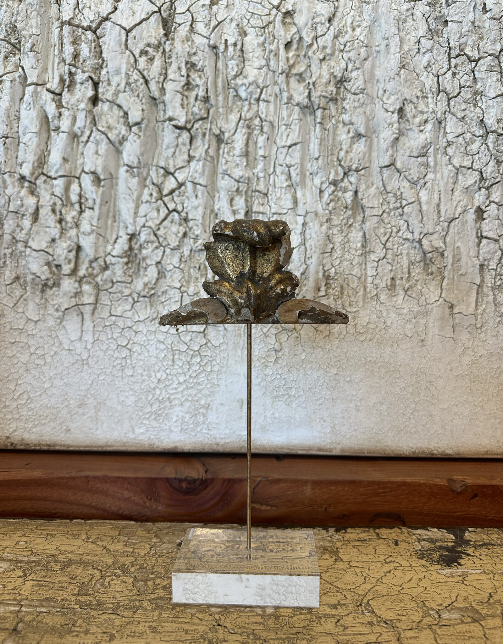 Gilt Scroll on Lucite, Italy 19th c, 10.5H