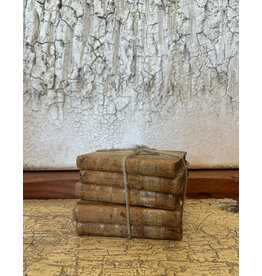 Vintage Leather Bound Books, Set of 5