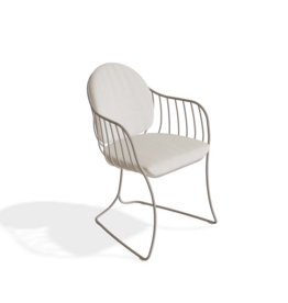 Folia Armchair, Pebble/White