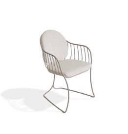 Folia Armchair, Pebble/White
