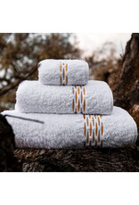 Alhambra Washcloth, White/Gold 12x12
