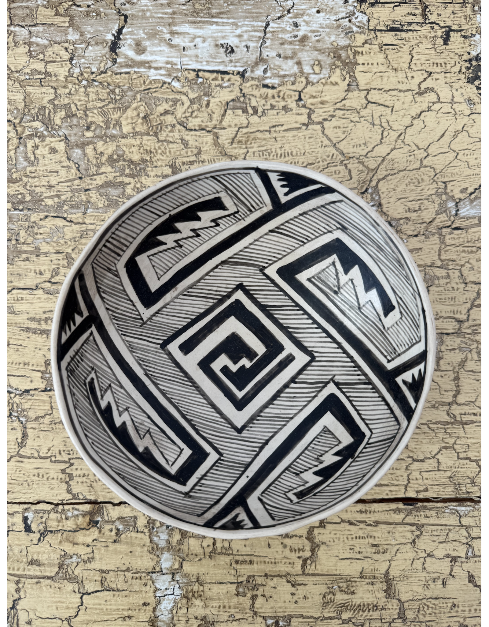 Zuni Design Porcelain Bowl w/ Square