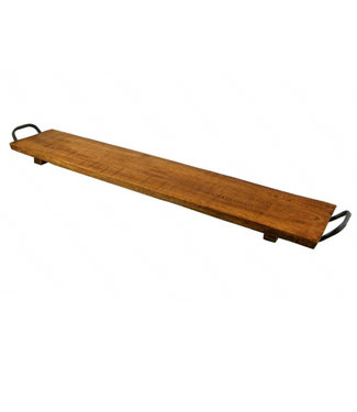 41" WOODEN PLANK TRAY WITH HANDLE